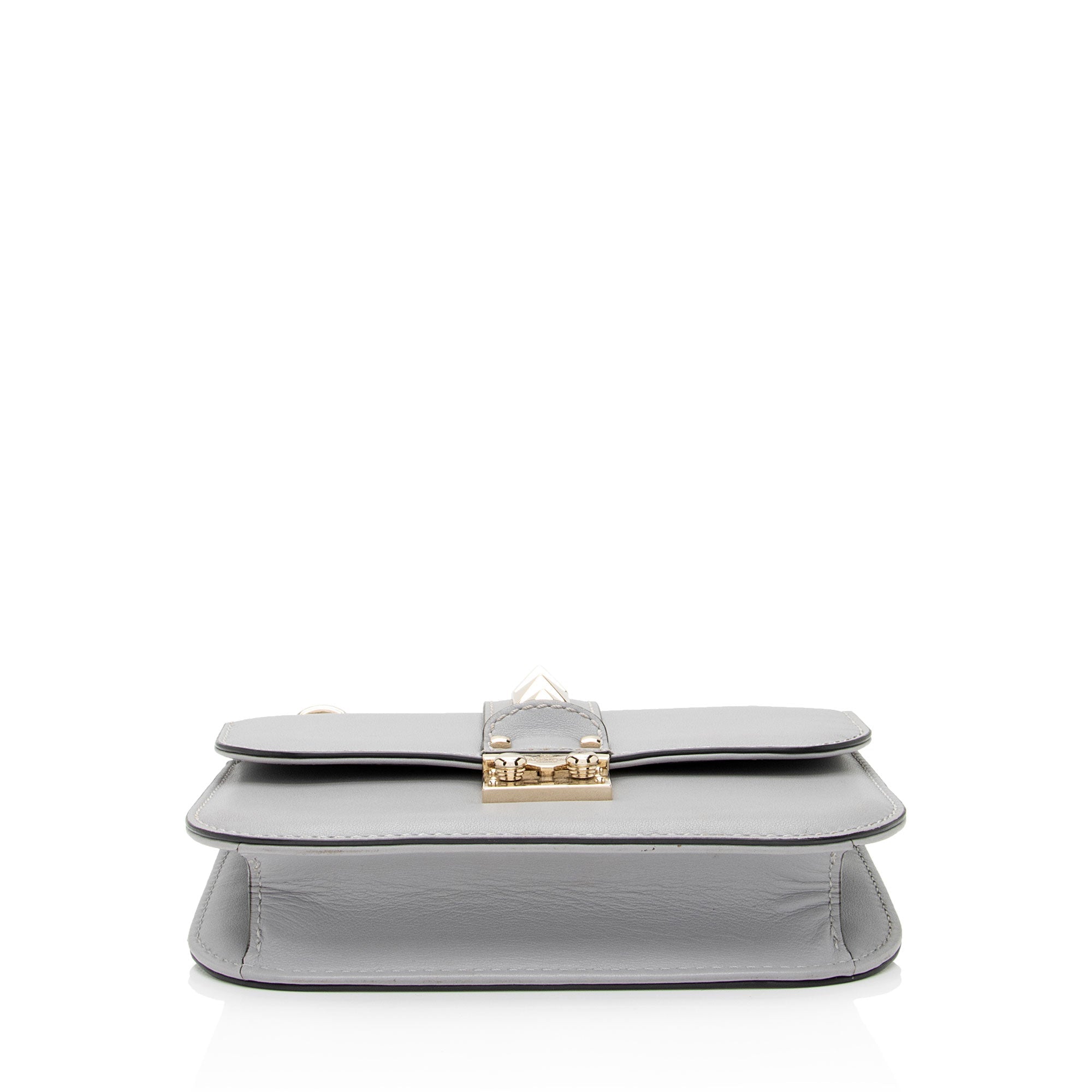 Valentino Calfskin Glam Lock Small Shoulder Bag (SHF-7ggMwP)