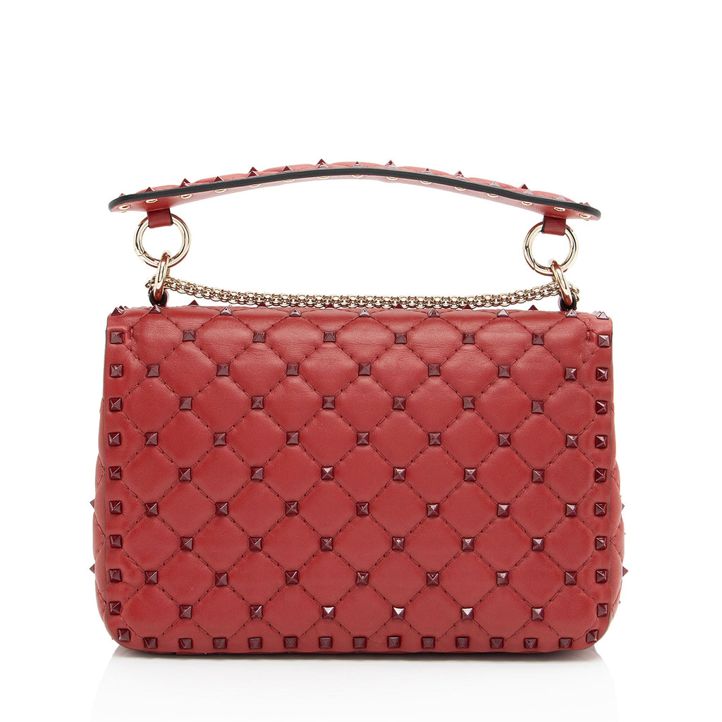 Valentino Calfskin Rockstud Spike Up Shoulder Bag (SHF-bfMgJN)