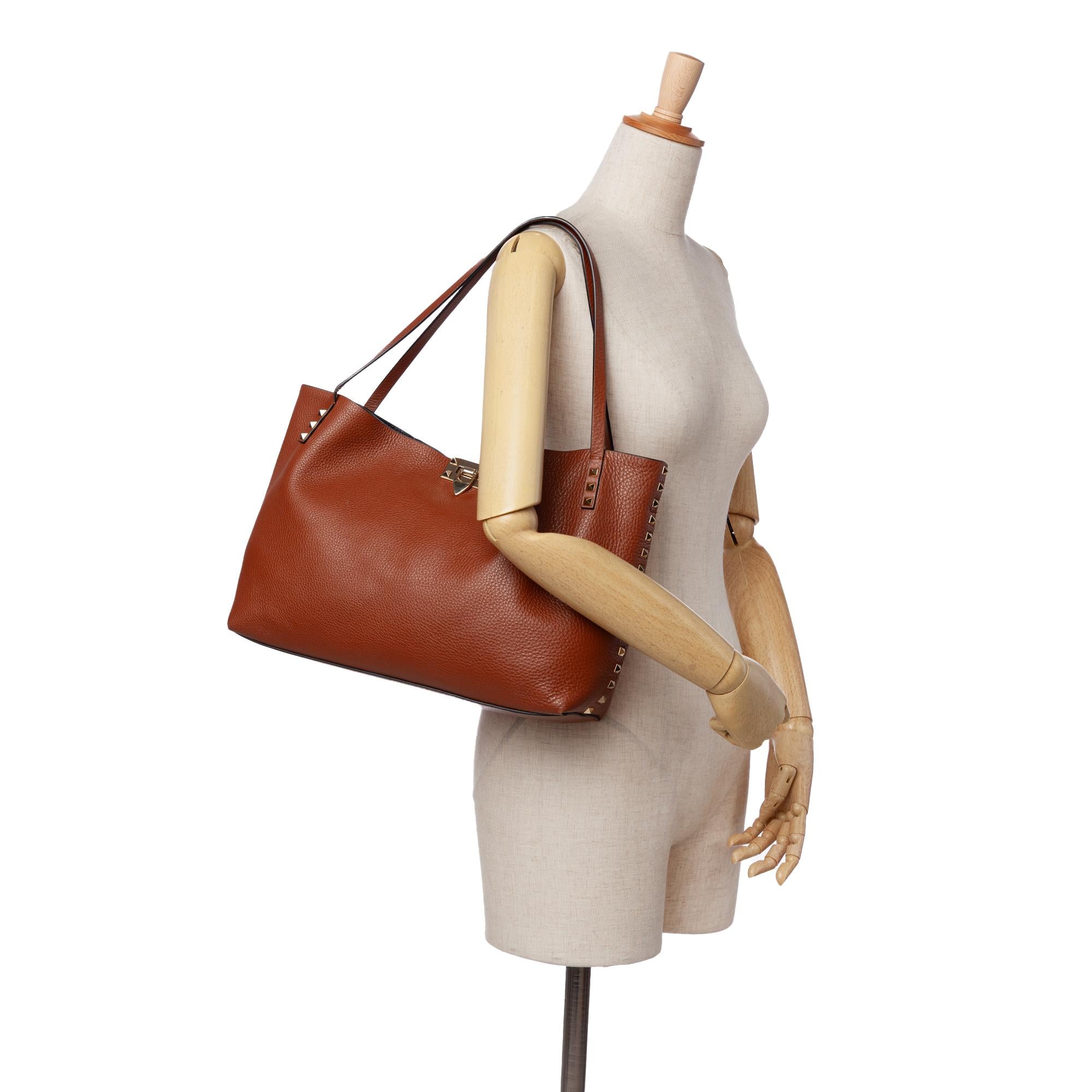Valentino Medium Grained Calfskin Rockstud Tote