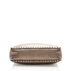 Valentino Metallic Calfskin Rockstud Messenger Bag (SHF-18357)
