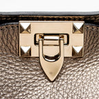 Valentino Metallic Calfskin Rockstud Messenger Bag (SHF-18357)