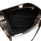 Valentino Metallic Calfskin Rockstud Messenger Bag (SHF-18357)