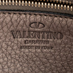 Valentino Metallic Calfskin Rockstud Messenger Bag (SHF-18357)