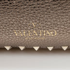 Valentino Metallic Calfskin Rockstud Messenger Bag (SHF-21791)
