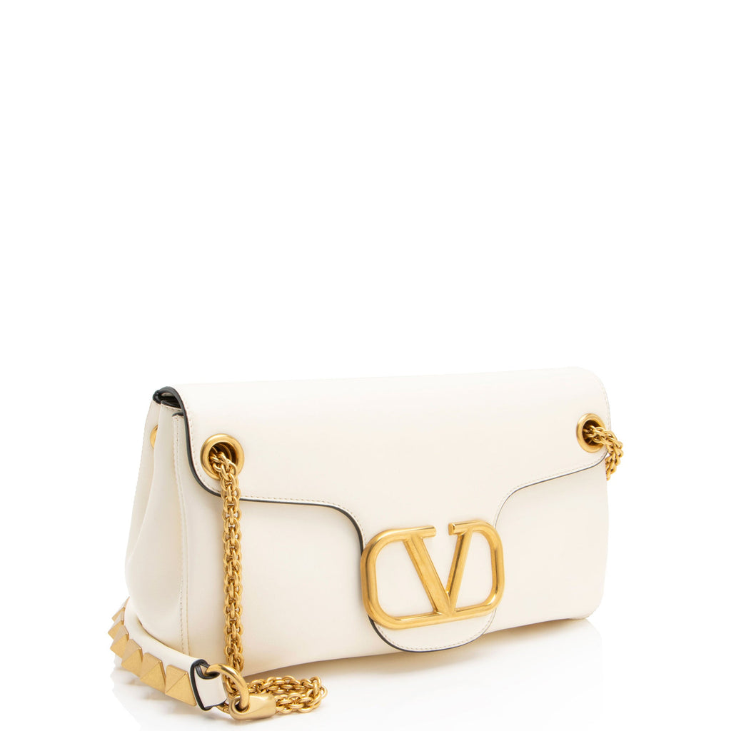 Valentino Lambskin VLogo Stud Sign Shoulder Bag (SHF-AjqgEs)