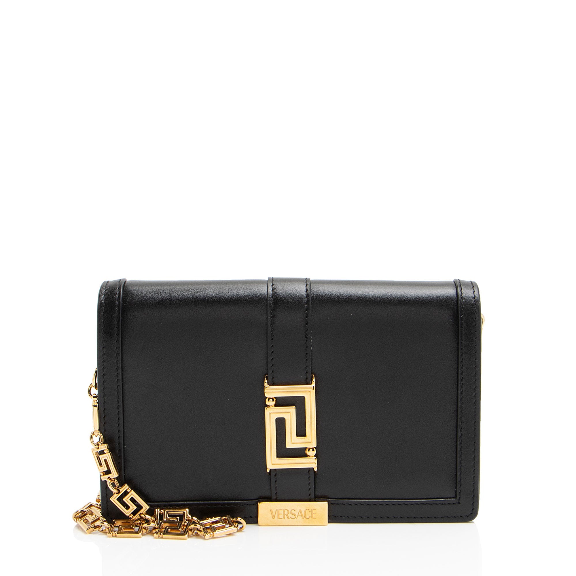 Versace Calfskin Greca Goddess Chain Mini Bag