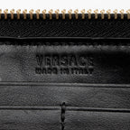 Versace Calfskin V Stitch Zip Around Continental Wallet (SHF-5uxipD)