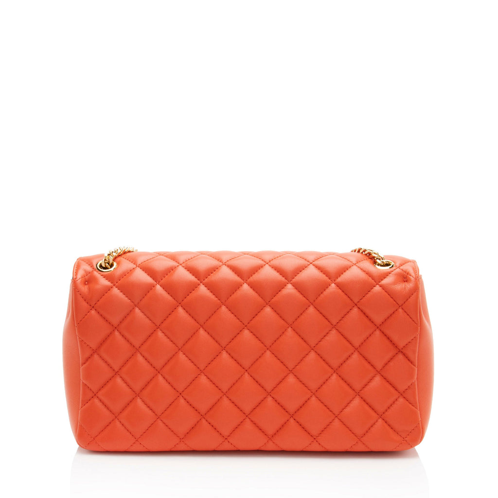 Versace Quilted Lambskin Medusa Medium Flap Bag
