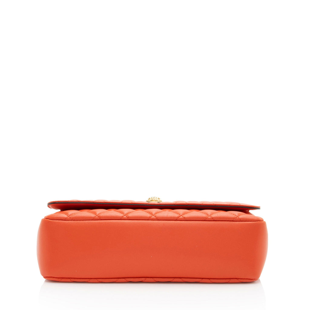 Versace Quilted Lambskin Medusa Medium Flap Bag