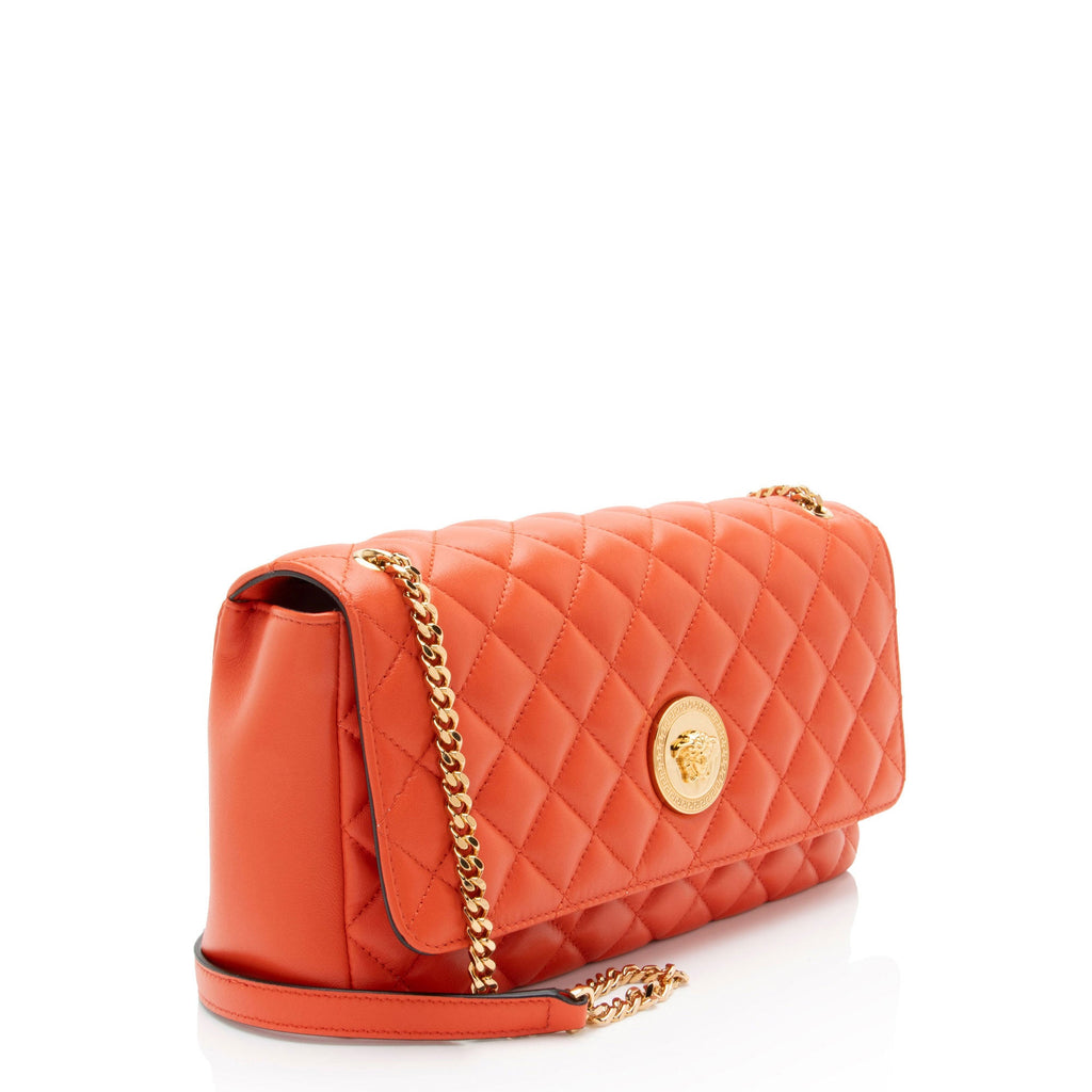 Versace Quilted Lambskin Medusa Medium Flap Bag