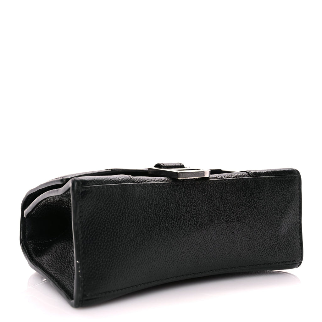 Balenciaga Grained Calfskin Hourglass Top Handle Bag XS Black