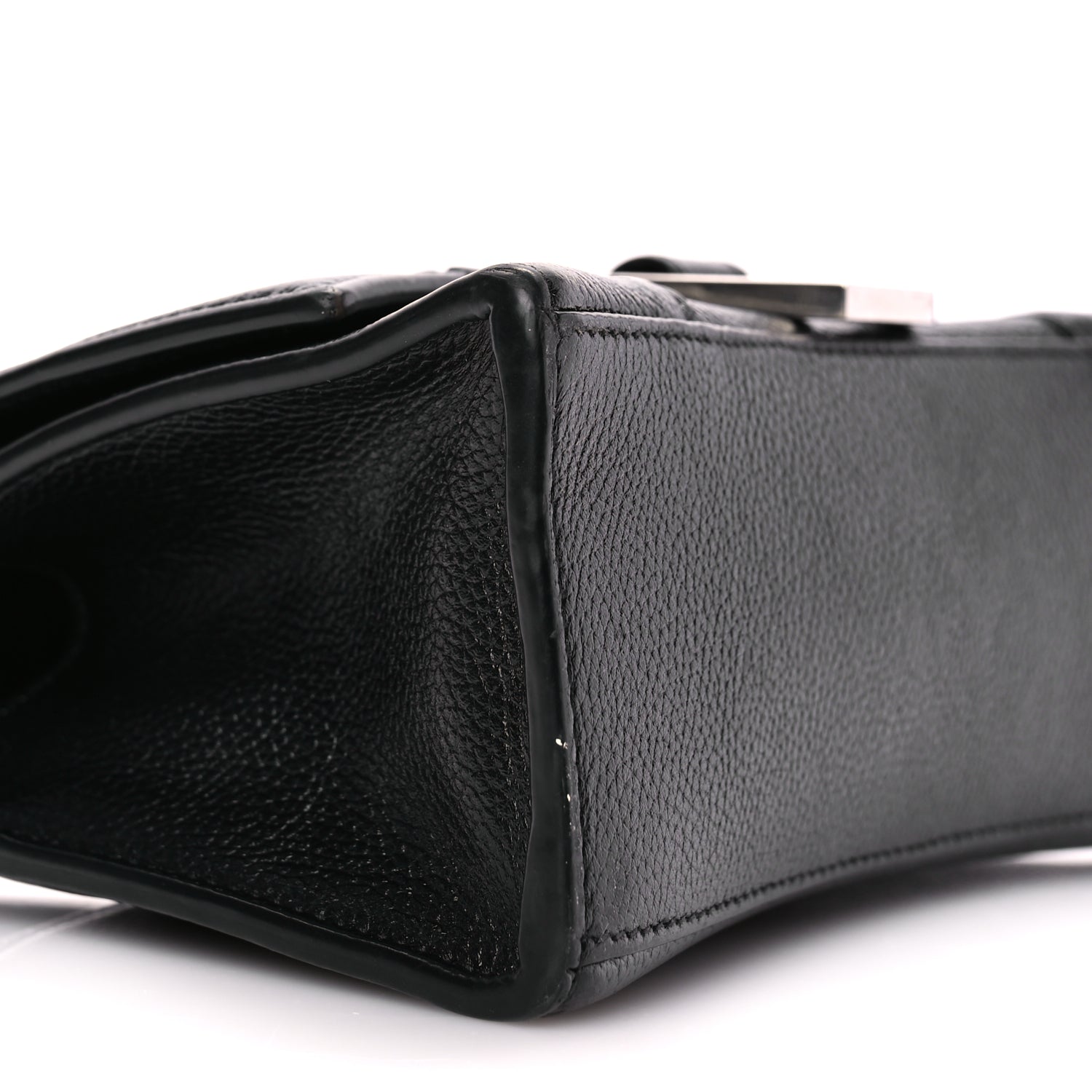 Balenciaga Grained Calfskin Hourglass Top Handle Bag XS Black