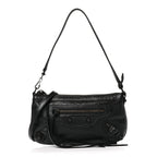 Balenciaga Agneau Arena Classic Hardware Le City Pouch On Strap Black