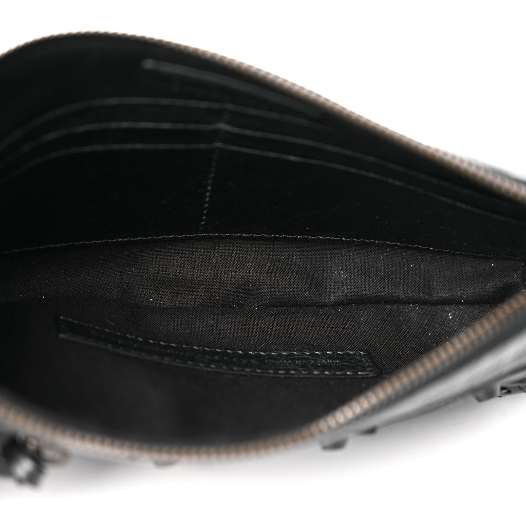 Balenciaga Agneau Arena Classic Hardware Le City Pouch On Strap Black