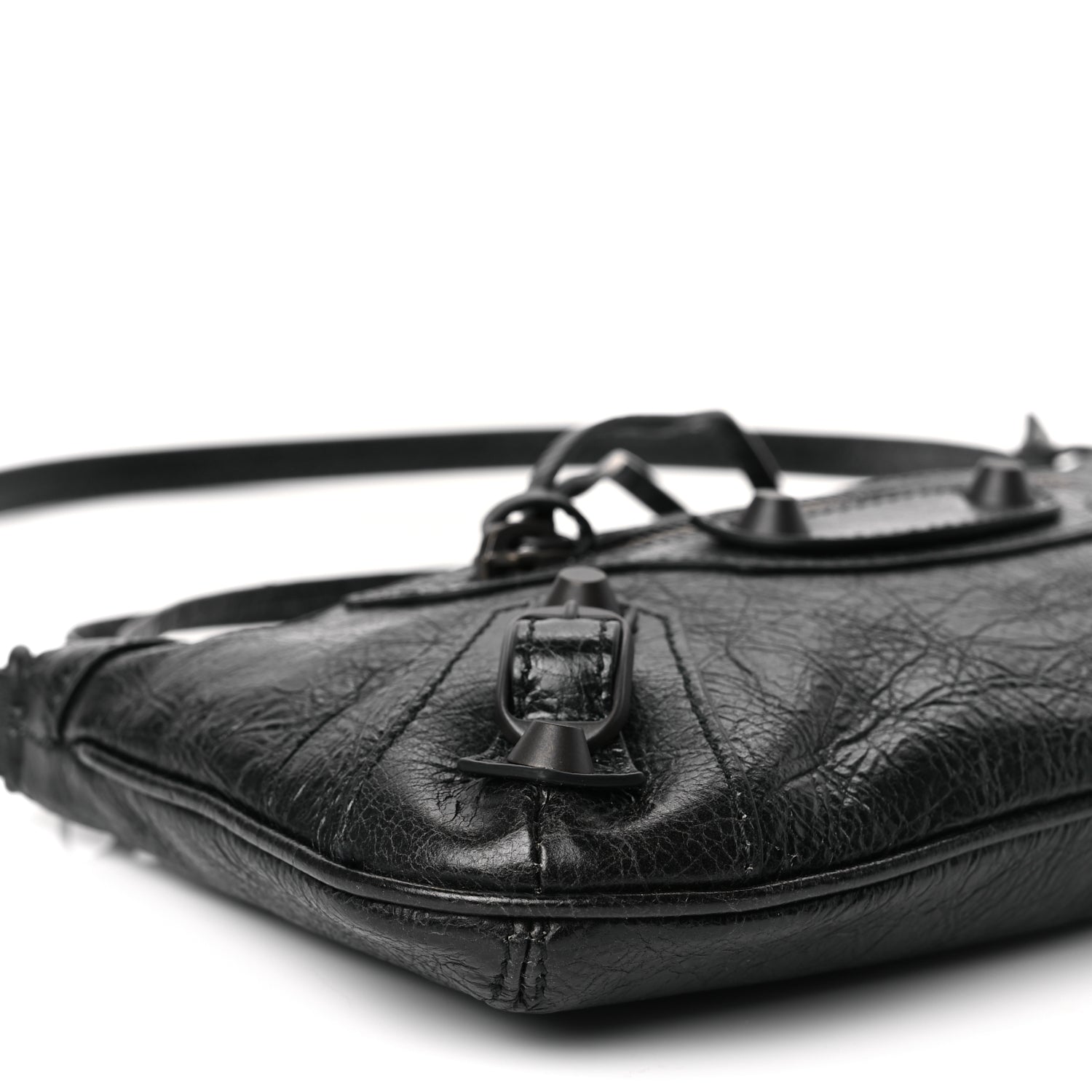 Balenciaga Agneau Arena Classic Hardware Le City Pouch On Strap Black