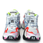 Balenciaga Mesh Rubber Womens Runner Sneakers 35 White Red Blue Pink