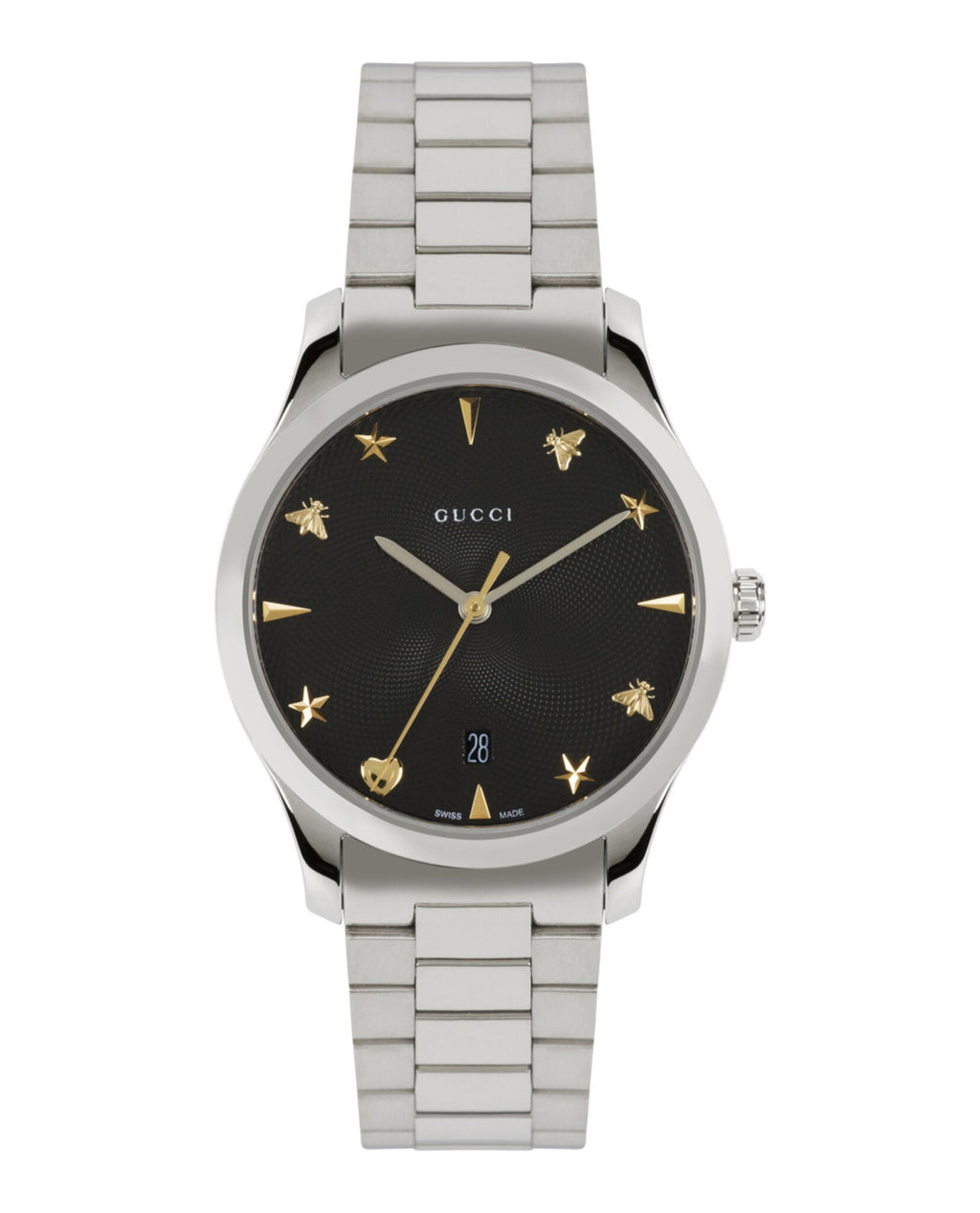 Gucci Mens  Stainless Steel 38mm Bracelet Fashion Watch