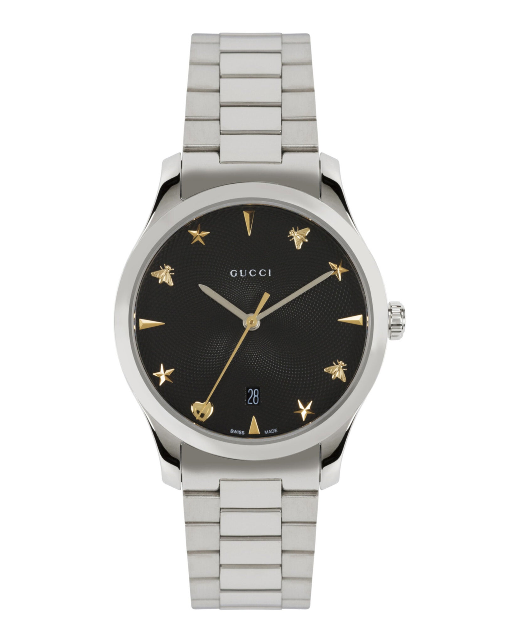 Gucci Mens  Stainless Steel 38mm Bracelet Fashion Watch