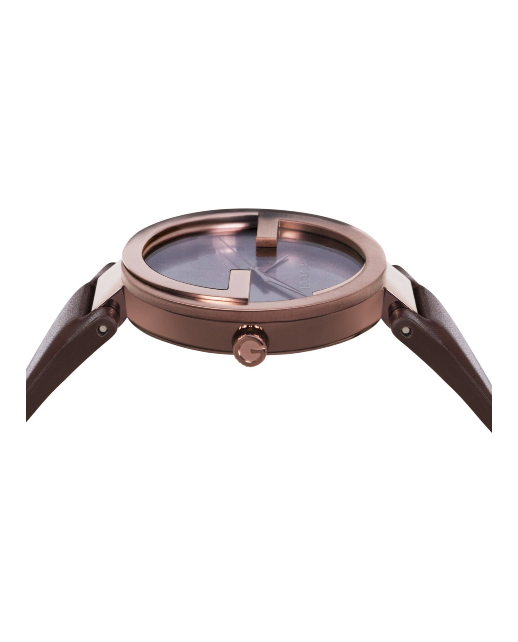 Gucci Mens  Rose Gold 42mm Strap Fashion Watch