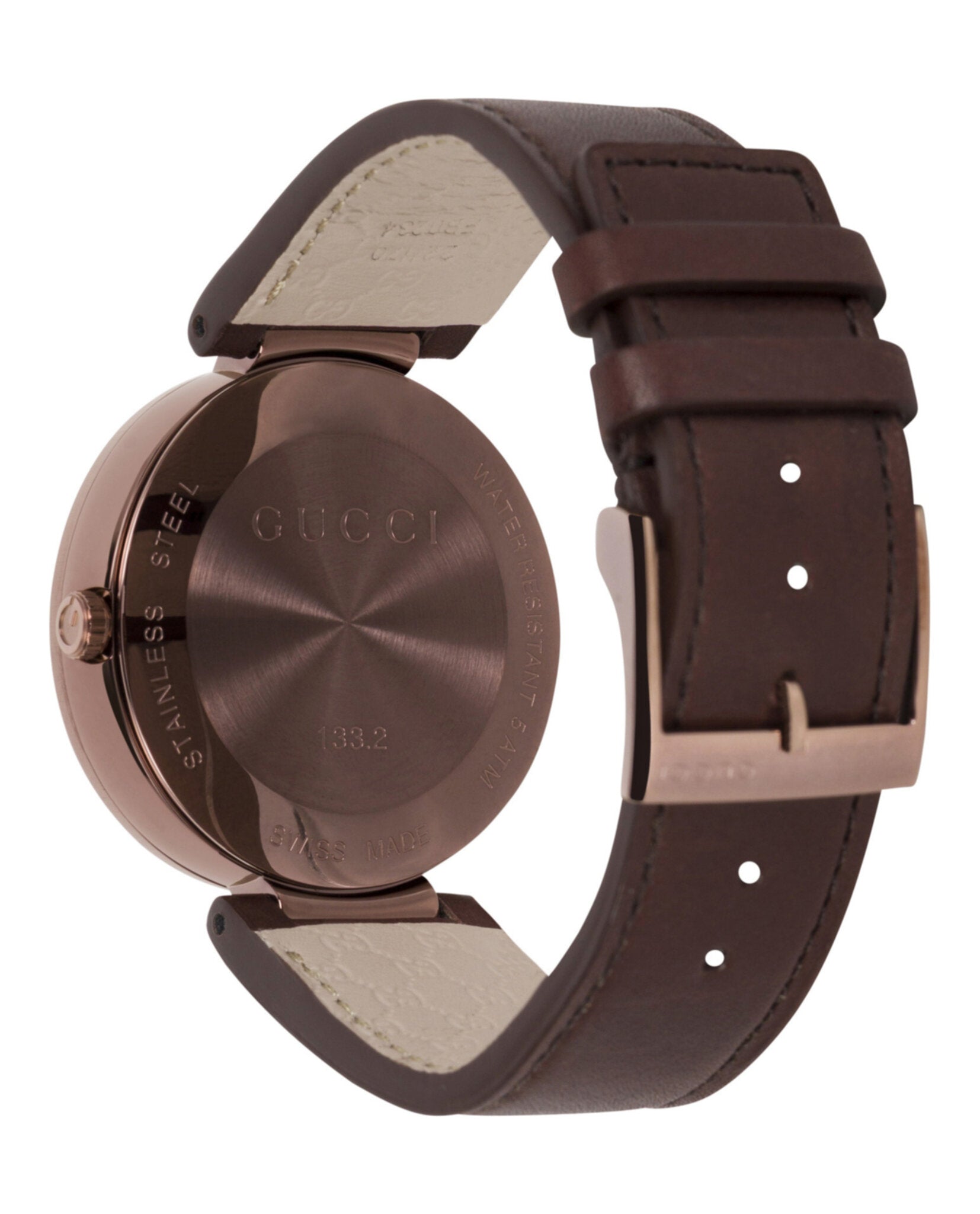 Gucci Mens  Rose Gold 42mm Strap Fashion Watch
