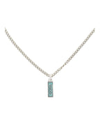 Gucci Womens Sterling Silver Logo Plaque Necklace