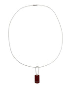 Gucci Womens Trademark Enamel Dog Tag Necklace