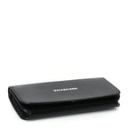 Balenciaga Grained Calfskin Logo Cash Phone Holder Wallet On Chain Black