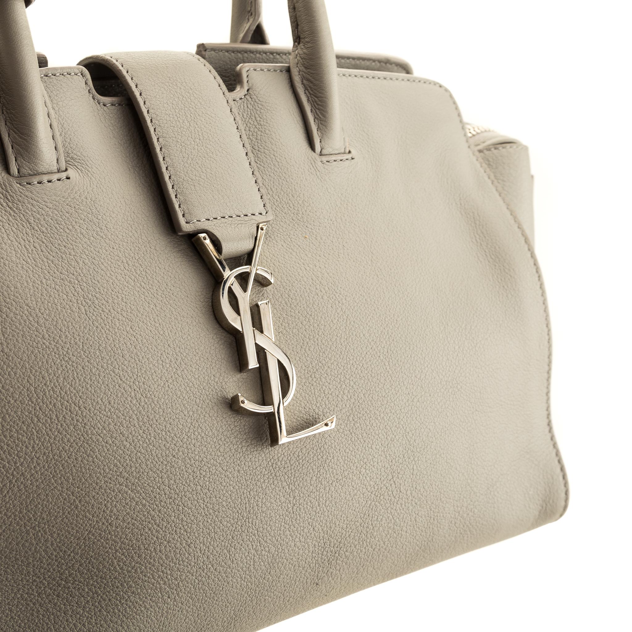 Yves Saint Calfskin Laurent Baby Downtown Cabas Satchel (SHF-11422)