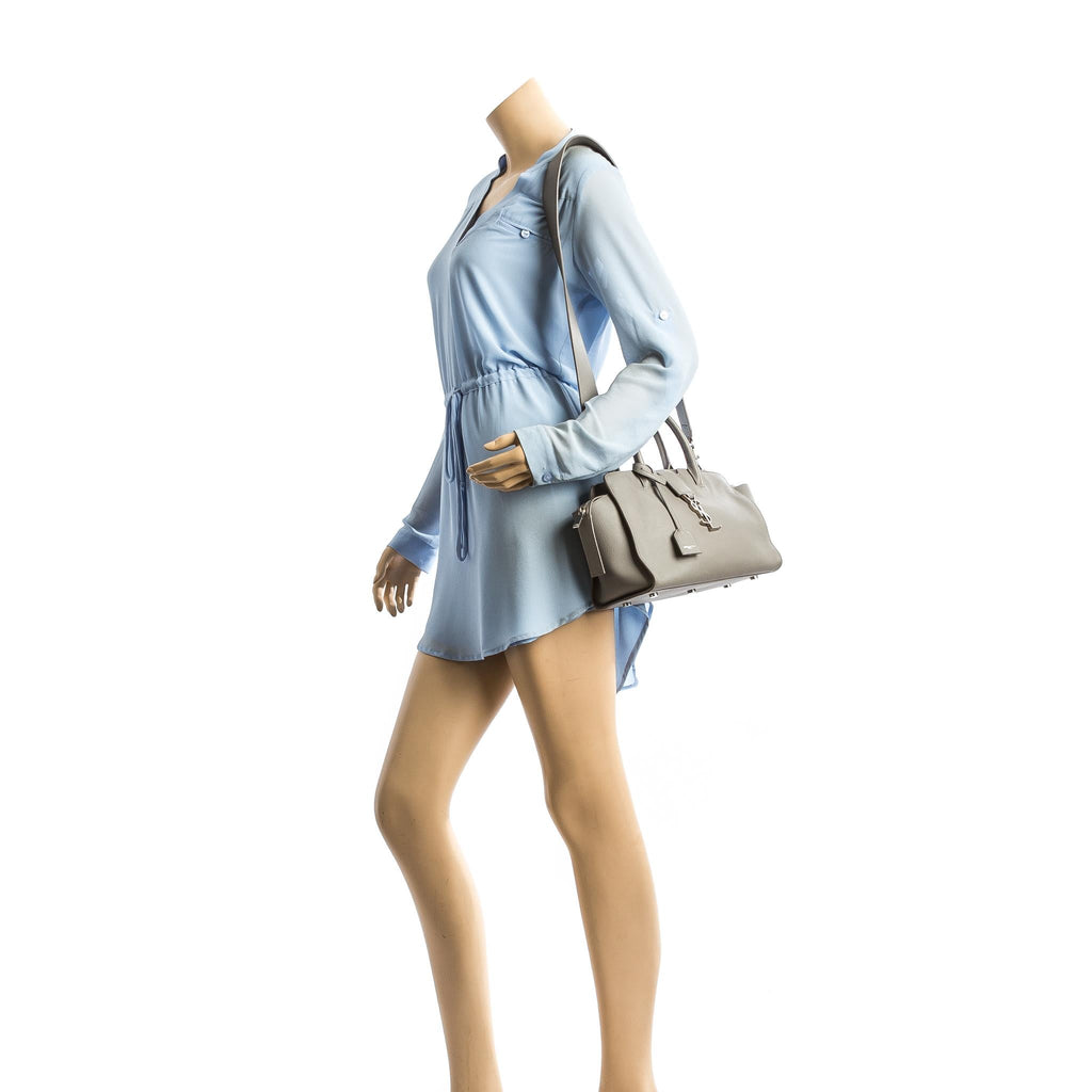 Yves Saint Calfskin Laurent Baby Downtown Cabas Satchel (SHF-11422)