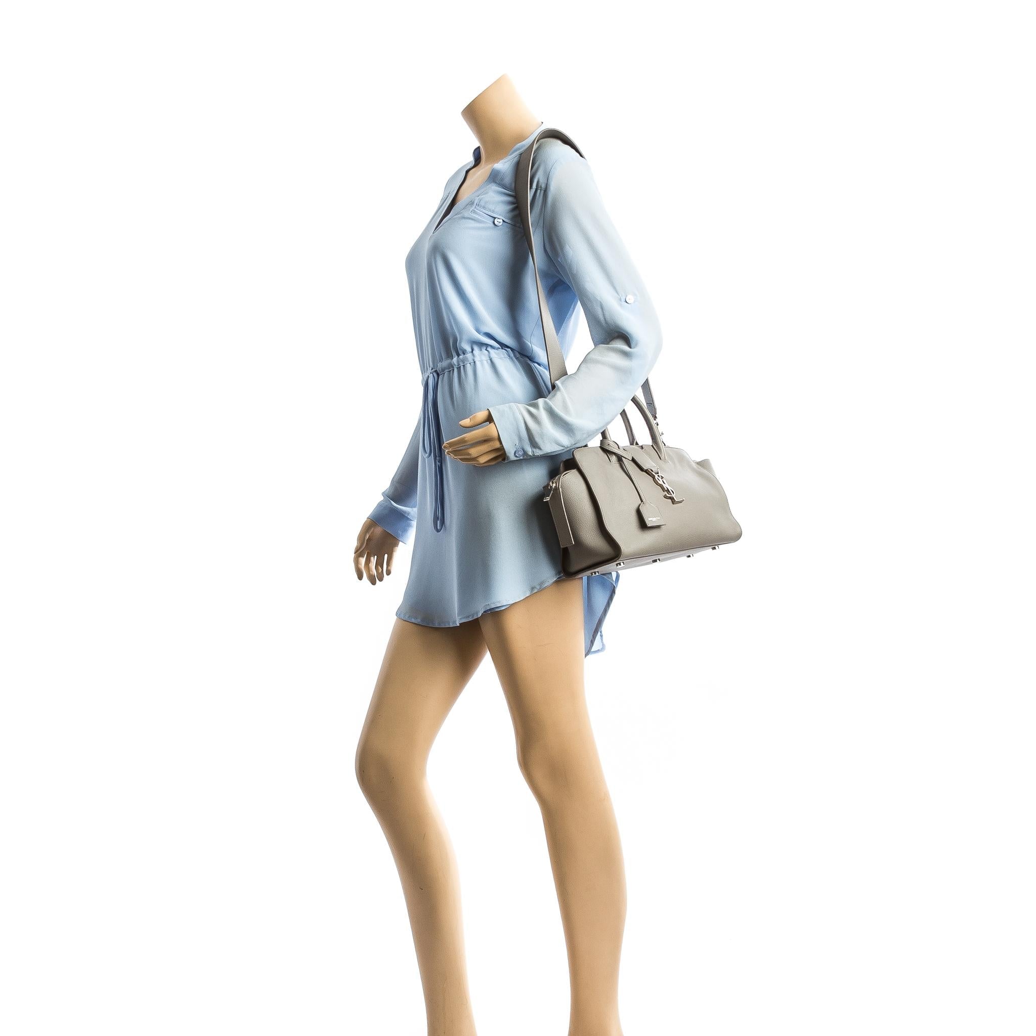 Yves Saint Calfskin Laurent Baby Downtown Cabas Satchel (SHF-11422)