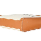 Natural Tan Canvas Calfskin Mini Vertical Cabas Bag
