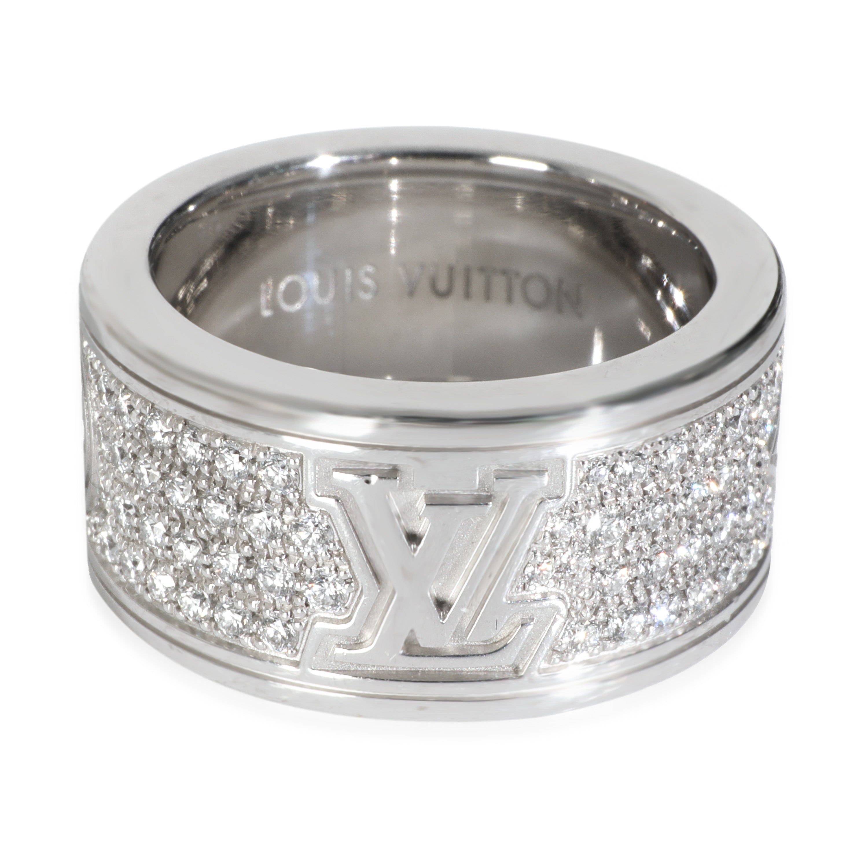 Louis Vuitton White Gold Diamond Les Gastons Large Ring