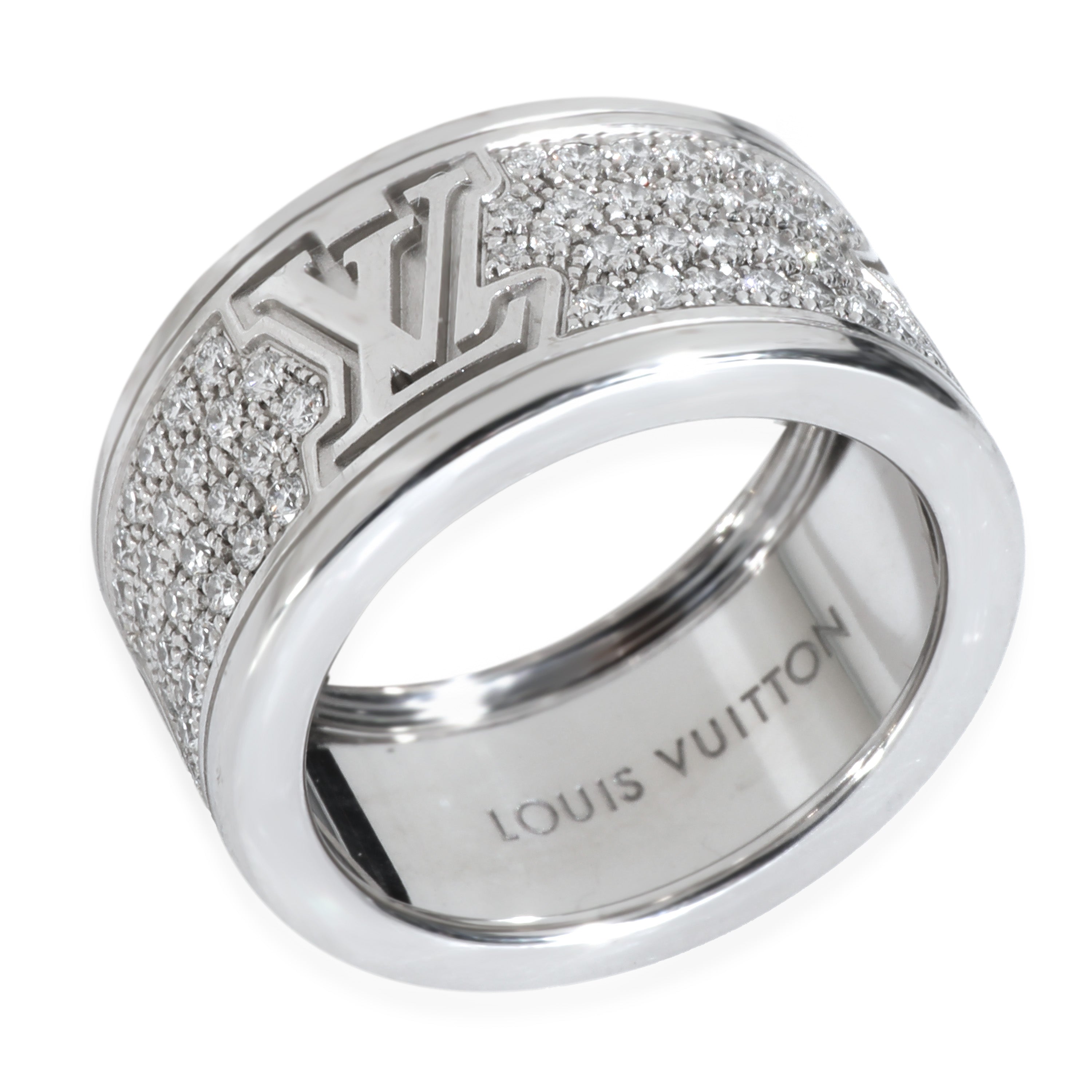 Louis Vuitton White Gold Diamond Les Gastons Large Ring