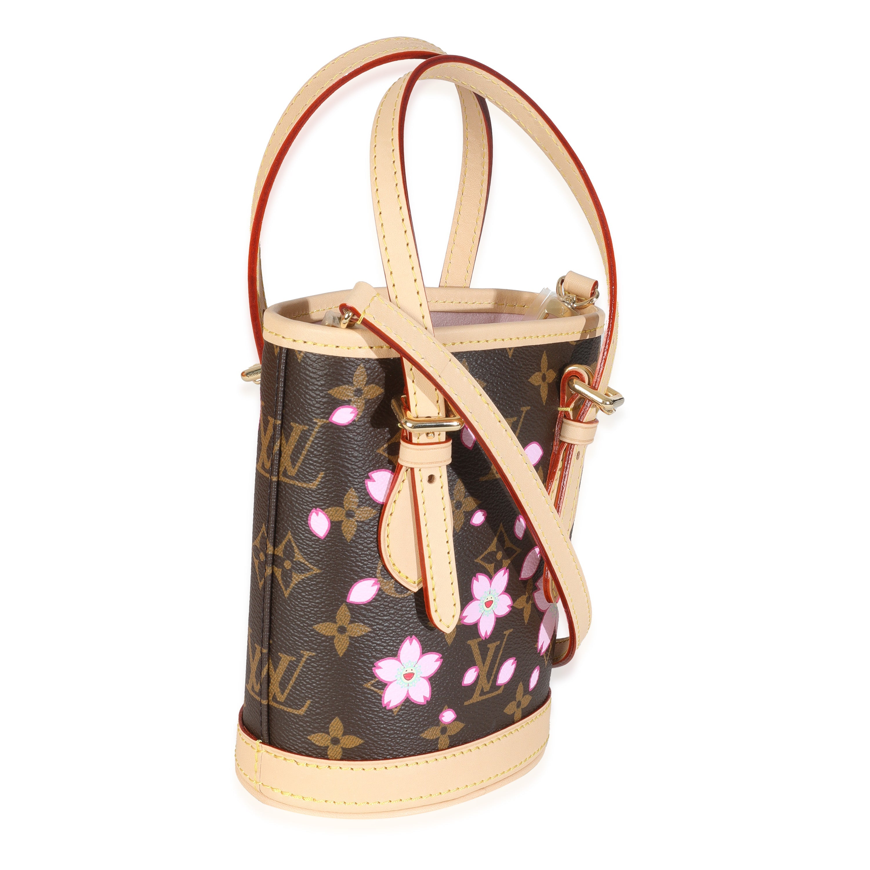 Louis Vuitton x TM Sakura Brown Monogram Cherry Blossom Nano Bucket