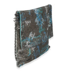 Chanel Silver Blue Graffiti CC Chainmail Flap Bag