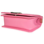 Chanel Pink Lambskin Lizard Small Boy Bag