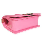 Chanel Pink Lambskin Lizard Small Boy Bag
