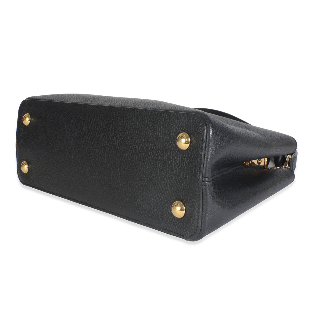 Louis Vuitton Black Taurillon Flower Crown Capucines MM
