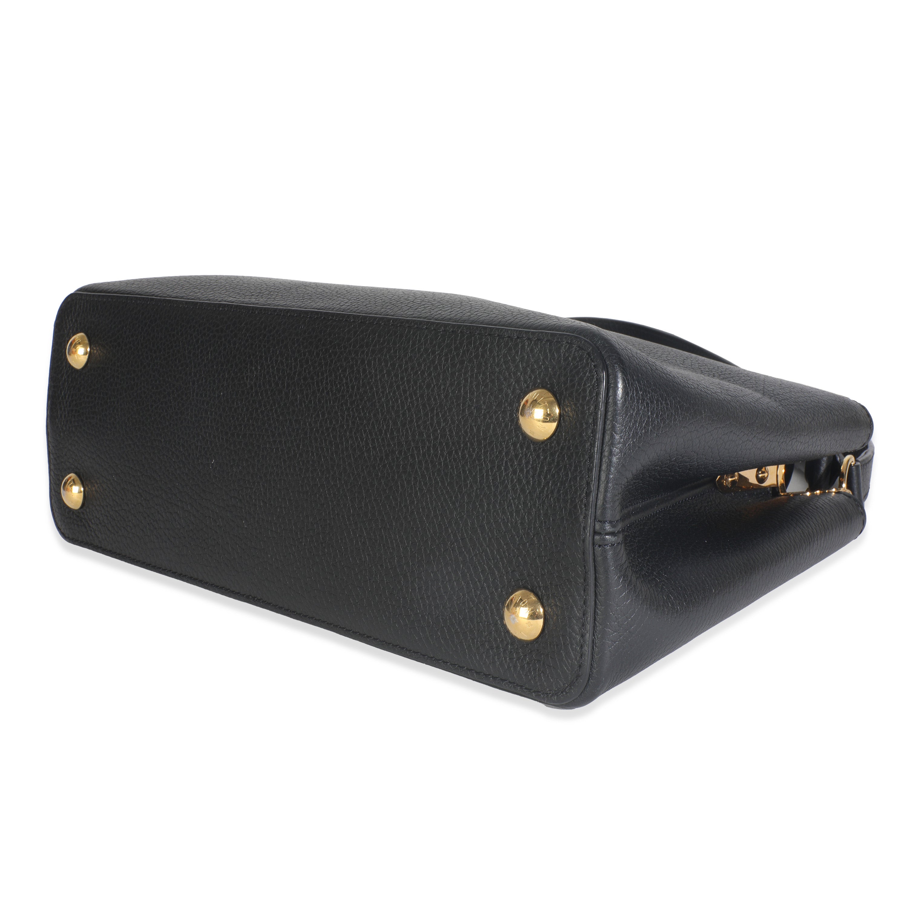 Louis Vuitton Black Taurillon Flower Crown Capucines MM