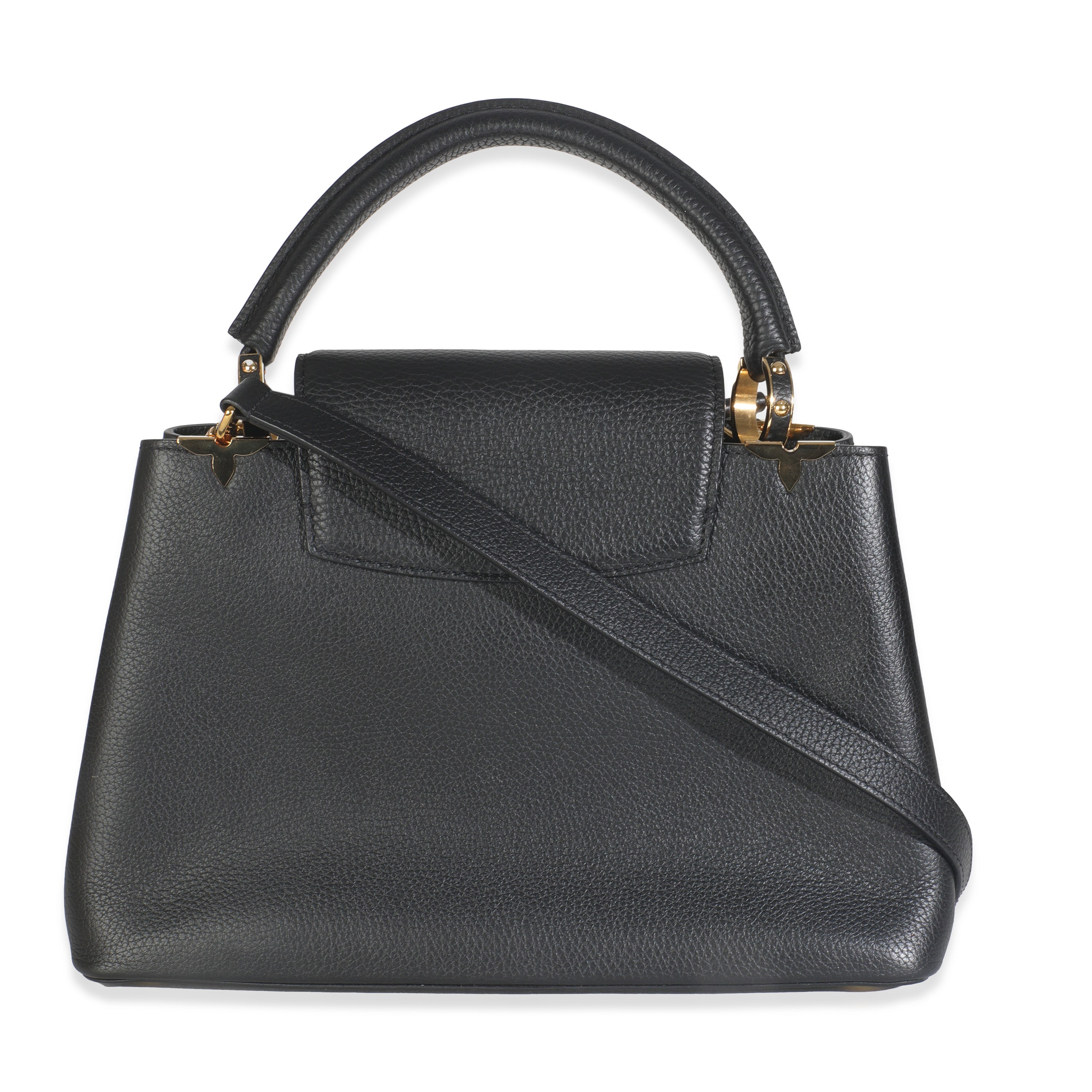 Louis Vuitton Black Taurillon Flower Crown Capucines MM