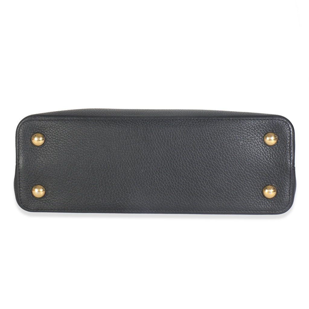 Louis Vuitton Black Taurillon Flower Crown Capucines MM