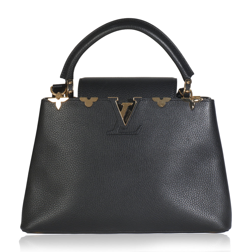 Louis Vuitton Black Taurillon Flower Crown Capucines MM