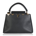 Louis Vuitton Black Taurillon Flower Crown Capucines MM