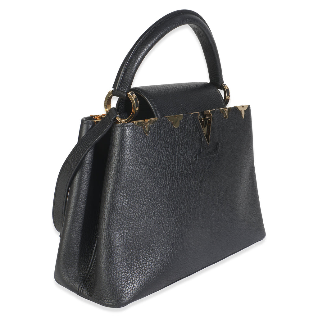 Louis Vuitton Black Taurillon Flower Crown Capucines MM