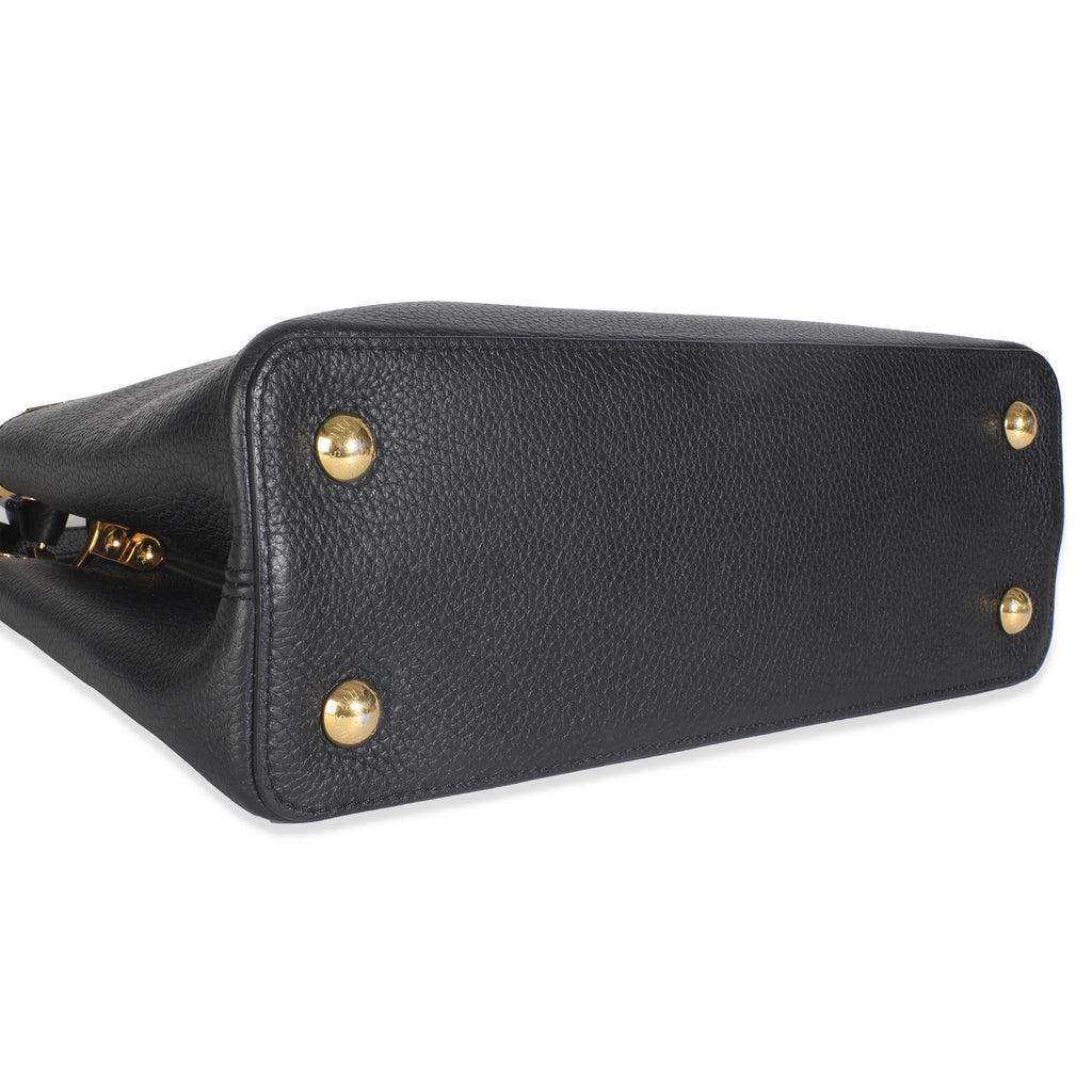 Louis Vuitton Black Taurillon Flower Crown Capucines MM