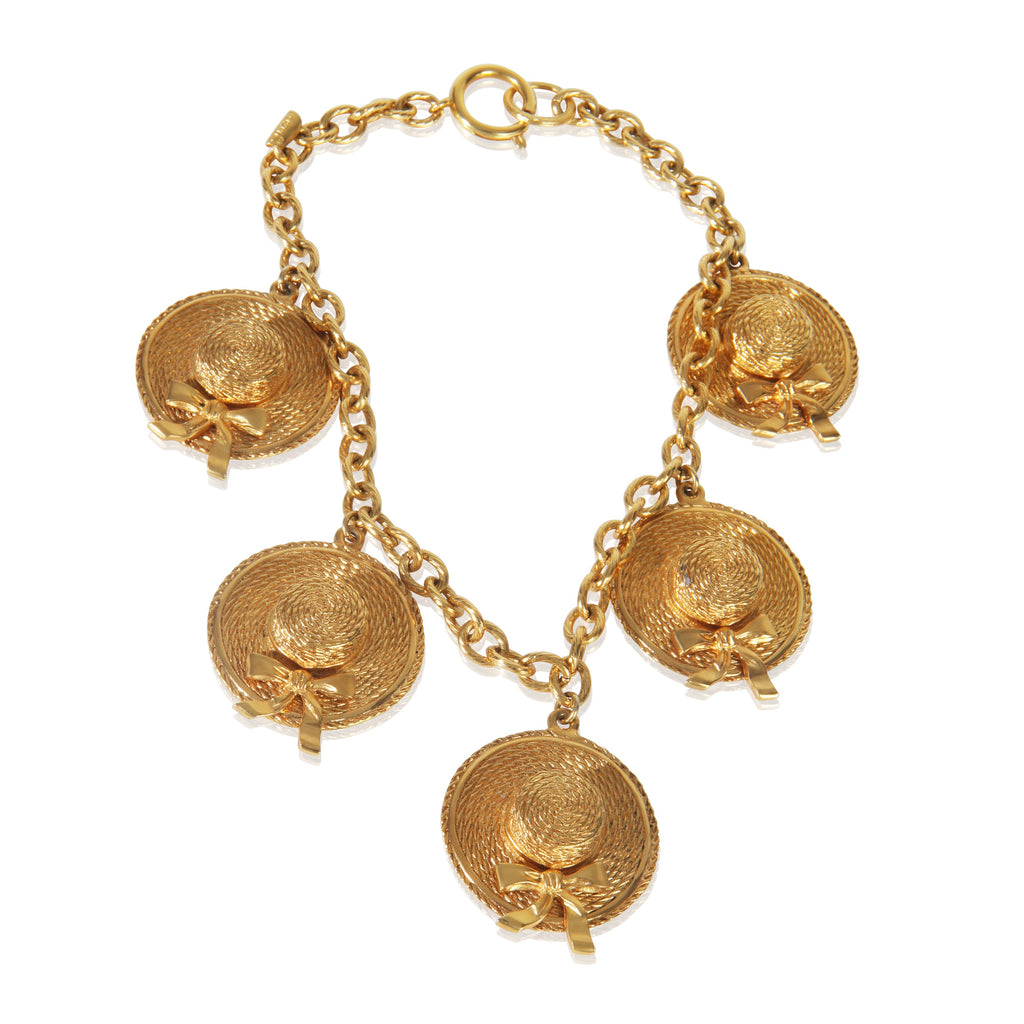 Chanel Gold-Plated  Vintage Sunhat Charm Necklace