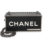 Chanel 18A Black Lucite Paris Hamburg Minaudiere Shipping Container Clutch