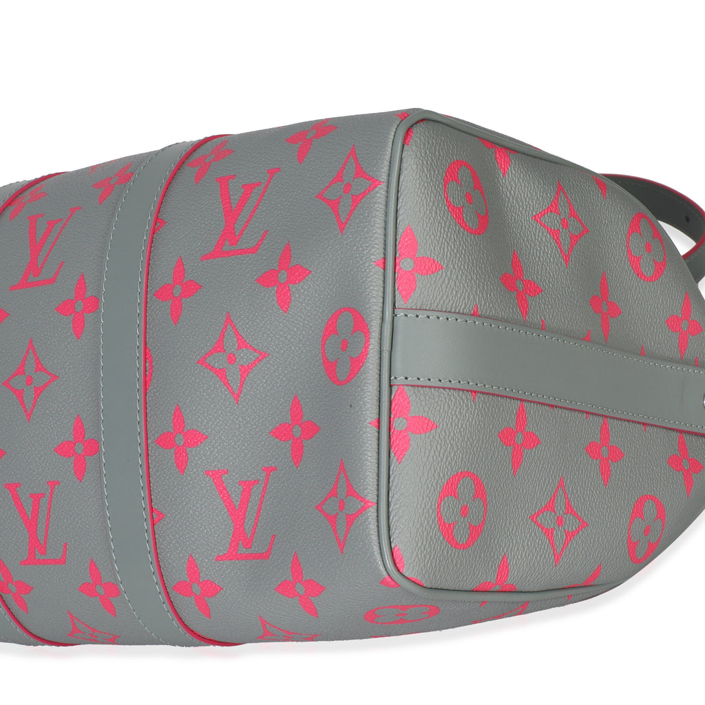 Louis Vuitton Grey Pink Monogram Glow Up Keepall Bandouliere 35