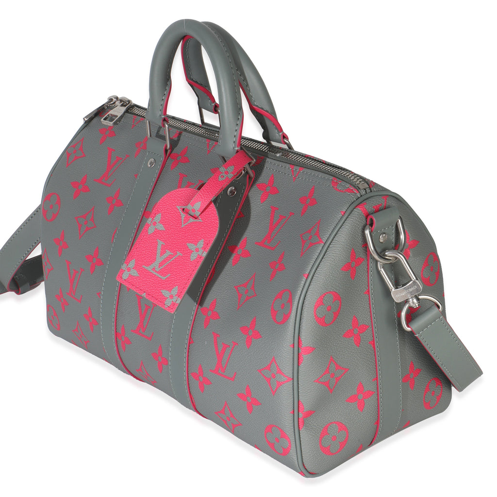 Louis Vuitton Grey Pink Monogram Glow Up Keepall Bandouliere 35