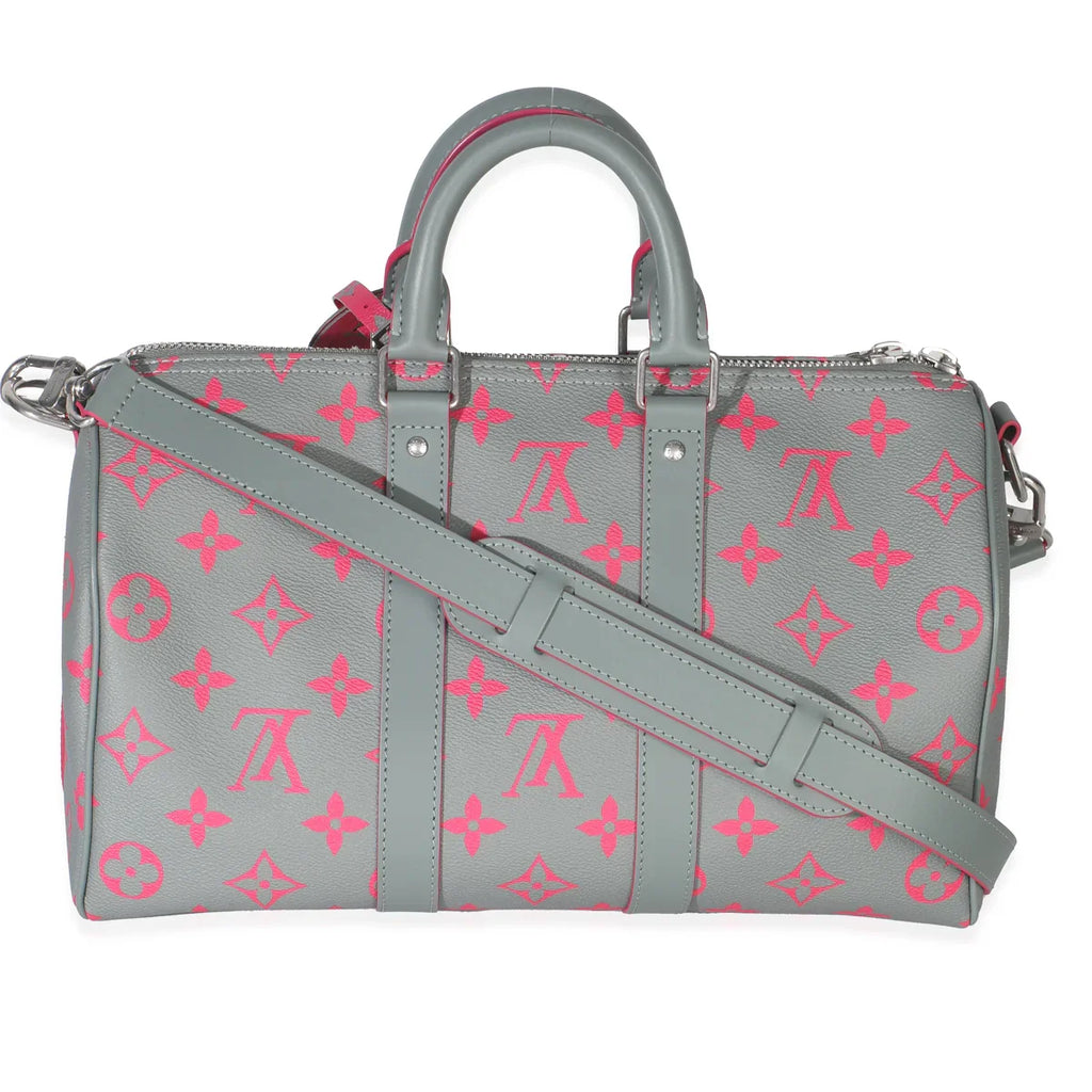 Louis Vuitton Grey Pink Monogram Glow Up Keepall Bandouliere 35